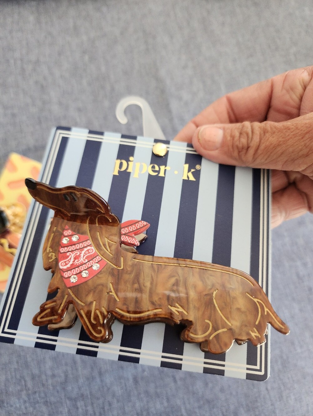 Piper K Dachshund Hair Claw Clip Nwt
